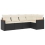 Set de muebles de jardín 5 pzas y cojines ratán sintético negro de , Conjuntos de jardín - Ref: Foro24-3225944, Precio: 303,7...