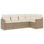 Juego de sofás jardín con cojines 5 pzas ratán sintético beige de , Conjuntos de jardín - Ref: Foro24-3225946, Precio: 332,24...