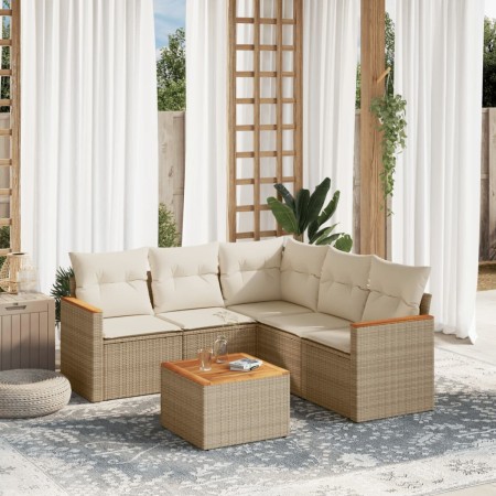 Juego de sofás jardín con cojines 6 pzas ratán sintético beige de , Conjuntos de jardín - Ref: Foro24-3225967, Precio: 375,25...