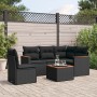 Set de sofás de jardín 6 piezas y cojines ratán sintético negro de , Conjuntos de jardín - Ref: Foro24-3225978, Precio: 375,7...