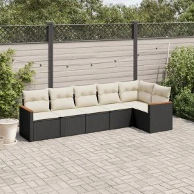 Set de sofás de jardín 6 piezas y cojines ratán sintético negro de , Conjuntos de jardín - Ref: Foro24-3225986, Precio: 361,8...