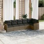 Set de muebles de jardín 6 pzas y cojines ratán sintético gris de , Conjuntos de jardín - Ref: Foro24-3225990, Precio: 353,95...