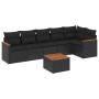 Set de comedor de jardín 7 pzas y cojines ratán sintético negro de , Conjuntos de jardín - Ref: Foro24-3225992, Precio: 433,8...