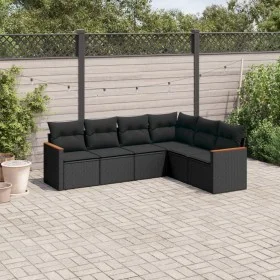 Set de sofás de jardín 6 piezas y cojines ratán sintético negro de , Conjuntos de jardín - Ref: Foro24-3225999, Precio: 407,7...
