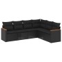 Set de sofás de jardín 6 piezas y cojines ratán sintético negro de , Conjuntos de jardín - Ref: Foro24-3225999, Precio: 390,8...