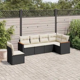 Set de sofás de jardín 6 piezas y cojines ratán sintético negro de , Conjuntos de jardín - Ref: Foro24-3226014, Precio: 361,8...