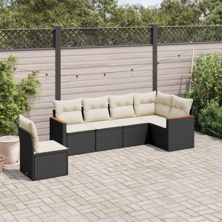 Set de sofás de jardín 6 piezas y cojines ratán sintético negro de , Conjuntos de jardín - Ref: Foro24-3226014, Precio: 336,9...