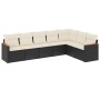 Set de comedor de jardín 7 pzas y cojines ratán sintético negro de , Conjuntos de jardín - Ref: Foro24-3226028, Precio: 390,9...