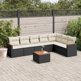 Set de sofás de jardín 8 piezas y cojines ratán sintético negro de , Conjuntos de jardín - Ref: Foro24-3226035, Precio: 429,2...