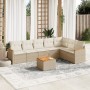 Juego de sofás de jardín con cojines beige 8 pzas ratán PE de , Conjuntos de jardín - Ref: Foro24-3226037, Precio: 483,99 €, ...
