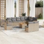 Juego de sofás jardín con cojines beige mezcla 11 pzas ratán PE de , Conjuntos de jardín - Ref: Foro24-3226080, Precio: 623,7...