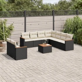 Set de sofás de jardín 10 pzas cojines ratán sintético negro de , Conjuntos de jardín - Ref: Foro24-3226105, Precio: 582,23 €...