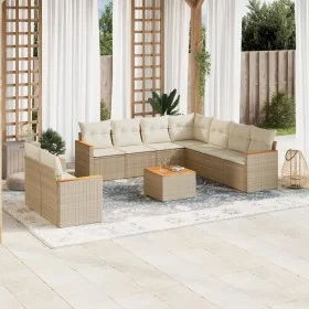 Garden sofa set with beige cushions 10 pieces synthetic rattan by , Garden sets - Ref: Foro24-3226107, Price: 694,93 €, Disco...
