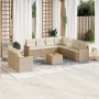 Juego de sofás jardín con cojines beige 10 pzas ratán sintético de , Conjuntos de jardín - Ref: Foro24-3226107, Precio: 622,9...
