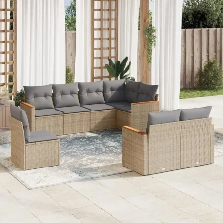 Juego de sofás jardín con cojines beige mezcla 8 pzas ratán PE de , Conjuntos de jardín - Ref: Foro24-3226164, Precio: 517,64...
