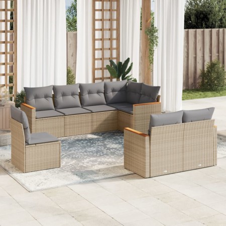 Juego de sofás jardín con cojines beige mezcla 8 pzas ratán PE de , Conjuntos de jardín - Ref: Foro24-3226164, Precio: 519,90...