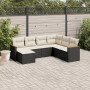 Set de comedor de jardín 7 pzas y cojines ratán sintético negro de , Conjuntos de jardín - Ref: Foro24-3226203, Precio: 369,6...