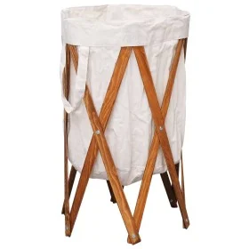 Cesto para colada plegable madera y tela color crema de vidaXL, Cestas para ropa - Ref: Foro24-284227, Precio: 21,82 €, Descu...