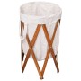 Cesto para colada plegable madera y tela color crema de vidaXL, Cestas para ropa - Ref: Foro24-284227, Precio: 25,39 €, Descu...