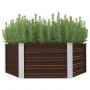 Mesa de cultivo de acero galvanizado marrón 129x129x46 cm de vidaXL, Maceteros y jardineras - Ref: Foro24-45710, Precio: 45,4...