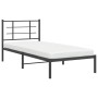 Estructura de cama con cabecero metal negro 90x190 cm de , Camas y somieres - Ref: Foro24-355553, Precio: 65,13 €, Descuento: %