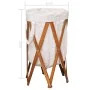 Cesto para colada plegable madera y tela color crema de vidaXL, Cestas para ropa - Ref: Foro24-284227, Precio: 21,82 €, Descu...