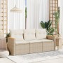 Juego de sofás de jardín con cojines beige 3 pzas ratán PE de , Conjuntos de jardín - Ref: Foro24-3225757, Precio: 194,41 €, ...