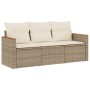 Juego de sofás de jardín con cojines beige 3 pzas ratán PE de , Conjuntos de jardín - Ref: Foro24-3225757, Precio: 194,41 €, ...