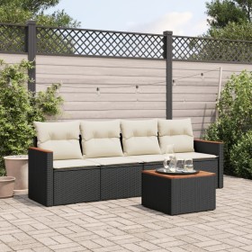 Set de muebles de jardín 5 pzas y cojines ratán sintético negro de , Conjuntos de jardín - Ref: Foro24-3225776, Precio: 273,4...