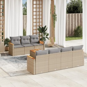 Juego de sofás jardín con cojines beige mezcla 8 pzas ratán PE de , Conjuntos de jardín - Ref: Foro24-3225807, Precio: 480,72...