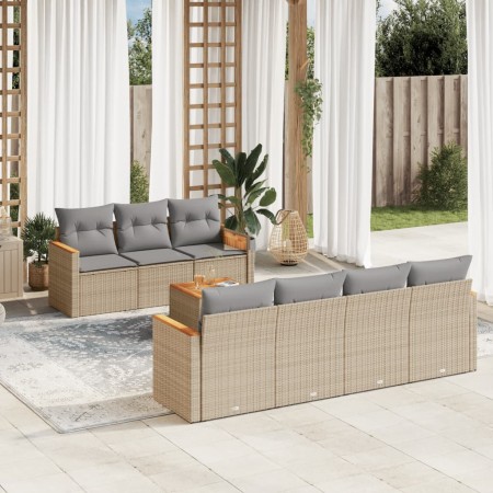 Juego de sofás jardín con cojines beige mezcla 8 pzas ratán PE de , Conjuntos de jardín - Ref: Foro24-3225807, Precio: 480,72...