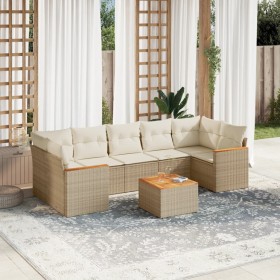 Juego de sofás de jardín con cojines beige 8 pzas ratán PE de , Conjuntos de jardín - Ref: Foro24-3225813, Precio: 509,77 €, ...