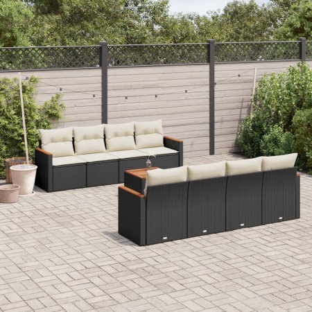 Set de sofás de jardín 8 piezas y cojines ratán sintético negro de , Conjuntos de jardín - Ref: Foro24-3225818, Precio: 484,3...