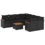 8-piece garden sofa set and black synthetic rattan cushions by , Garden sets - Ref: Foro24-3225824, Price: 557,69 €, Discount: %