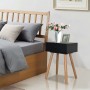 Mesitas de noche 2 uds. madera maciza de pino 40x30x61 cm negro de vidaXL, Mesitas de noche - Ref: Foro24-244741, Precio: 99,...
