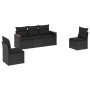 Set de muebles de jardín 5 pzas y cojines ratán sintético negro de , Conjuntos de jardín - Ref: Foro24-3225845, Precio: 306,8...