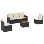 Set de sofás de jardín 6 piezas y cojines ratán sintético negro de , Conjuntos de jardín - Ref: Foro24-3225853, Precio: 321,2...
