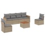 Juego de sofás jardín con cojines beige mezcla 7 pzas ratán PE de , Conjuntos de jardín - Ref: Foro24-3225870, Precio: 382,82...