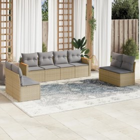 Juego de sofás jardín con cojines beige mezcla 8 pzas ratán PE de , Conjuntos de jardín - Ref: Foro24-3225891, Precio: 447,87...