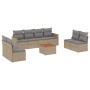 Juego de sofás jardín con cojines beige mezcla 9 pzas ratán PE de , Conjuntos de jardín - Ref: Foro24-3225898, Precio: 485,56...