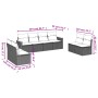 Set de sofás de jardín 8 piezas y cojines ratán sintético negro de , Conjuntos de jardín - Ref: Foro24-3225887, Precio: 477,3...