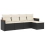 Set de muebles de jardín 5 pzas y cojines ratán sintético negro de , Conjuntos de jardín - Ref: Foro24-3225916, Precio: 265,2...