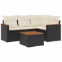 Set de muebles de jardín 5 pzas y cojines ratán sintético negro de , Conjuntos de jardín - Ref: Foro24-3225937, Precio: 294,3...