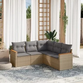 Juego de sofás jardín con cojines beige mezcla 5 pzas ratán PE de , Conjuntos de jardín - Ref: Foro24-3225961, Precio: 319,98...