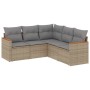 Juego de sofás jardín con cojines beige mezcla 5 pzas ratán PE de , Conjuntos de jardín - Ref: Foro24-3225961, Precio: 329,12...