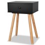 Mesitas de noche 2 uds. madera maciza de pino 40x30x61 cm negro de vidaXL, Mesitas de noche - Ref: Foro24-244741, Precio: 99,...