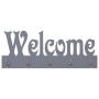 Perchero de pared WELCOME gris 74x29,5 cm de vidaXL, Percheros para sombreros y abrigos - Ref: Foro24-284248, Precio: 45,05 €...