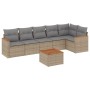 Juego de sofás jardín con cojines beige mezcla 7 pzas ratán PE de , Conjuntos de jardín - Ref: Foro24-3225996, Precio: 423,34...