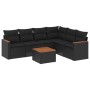 Set de comedor de jardín 7 pzas y cojines ratán sintético negro de , Conjuntos de jardín - Ref: Foro24-3226006, Precio: 433,8...