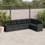 Set de comedor de jardín 7 pzas y cojines ratán sintético negro de , Conjuntos de jardín - Ref: Foro24-3226027, Precio: 451,6...
